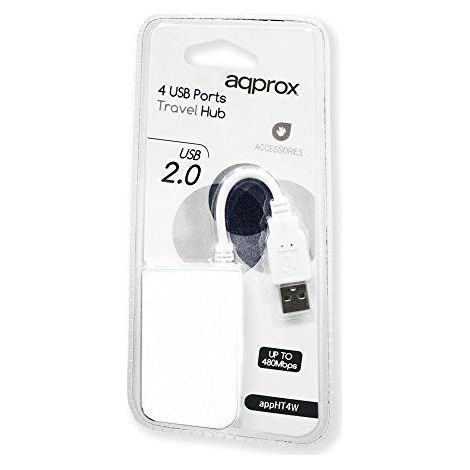 approx APPHT4W Hub 4 Puertos usb 2.0  Blanco (1/3)