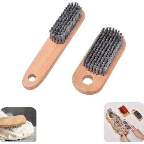 Brosses de nettoyage en bois lot de 2 - brosses à vêtements et chaussures (1/5)