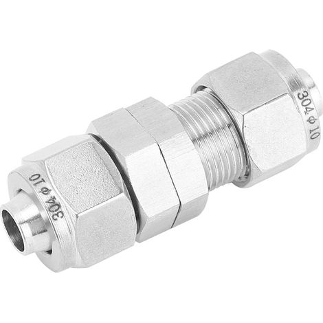 Connecteur pneumatique à double contact en acier inoxydable 304 avec flexible et cloison, adapté aux machines Ф12 x 10 (1/5)