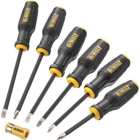 Juego de destornilladores Dewalt ergonómico bicolor negro (1/3)