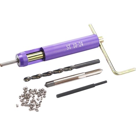 Kit de 50 inserts filetés hélicoïdaux en fil d'acier inoxydable enroulé, filetage impérial 10-24UNC x 1,5D (1/5)