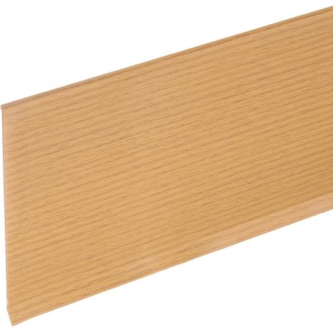 10ft x 6" Plinthe Adhésive Flexible Moulure à Coller, Bords de Plinthe PVC Autocollante pour Murs et Coins, Aspect Bois Jaune (1/5)