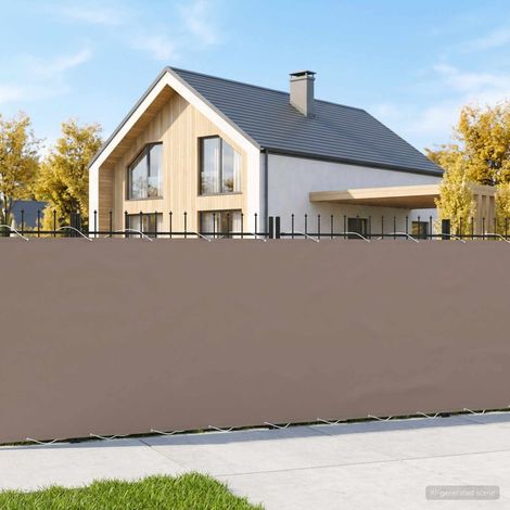Brise-Vue Balcon Écran de Confidentialité Polyester PU Taupe 1,2 x 25 m avec Œillets - PANGIVO (1/5)