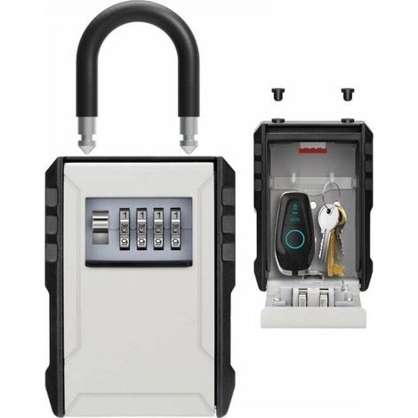 Grey Secure Key Box Outdoor Waterproof Key Box Key Box with Hook Large Key Box for Keys, Cards Home Schools Offices Garages (1/5)
