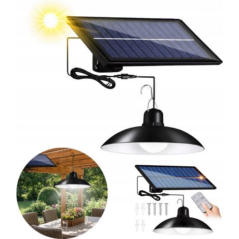 Lampadario a LED solare, plafoniera solare, sensore crepuscolare (1/5)