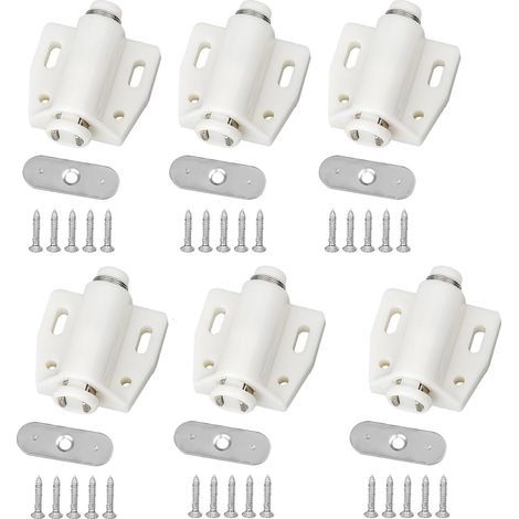 Push to Open Aimant Poussoir,6 PCS Porte Placard Loquet Magnetique Loquet de Porte Magnétique pour Cuisine Salle de Bain Armoire Placard Fermetures Armoire