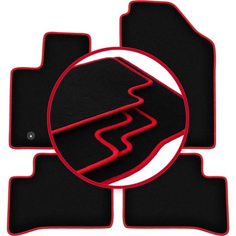 Alfombrillas de terciopelo con borde rojo para: Hyundai Tucson IV SUV (2021-) (1/5)
