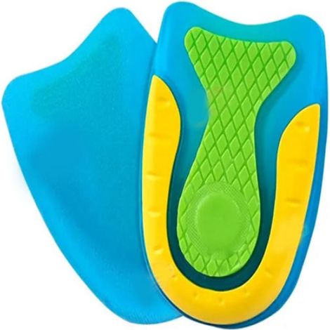 Semelles intérieures transparentes en silicone pour hommes, amortissant les chocs, en forme de U, disponibles en demi-pointures. (1/5)