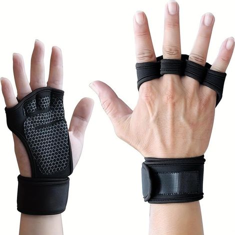 Gants d'haltérophilie antidérapants unisexes – Gants de gym à 4 doigts pour tractions et musculation, prévention des callosités (1/5)