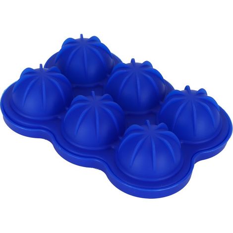 Moule à glaçons en silicone réutilisable, 6 boules de glace, bleu foncé, pour bar, cuisine et maison