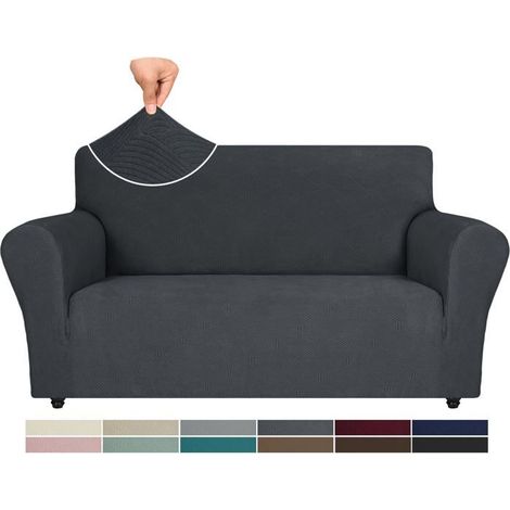 Ystyle Housse Canapé 2 Places, Universelle Housse Canape Protection Chat Chiens Griffures, Gris Foncé