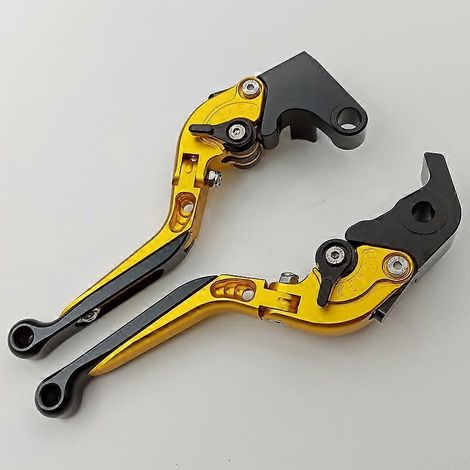 Accessoires modifiés pour moto YZF R1 R6 : embrayage de frein réglable en alliage d'aluminium, frein à bascule avec klaxon, levier de guidon (Golden 1) (1/5)
