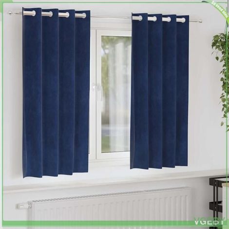 4107194 Rideaux occultants 2 pcs Bleu foncé 140 x 175 cm Velours (1/5)