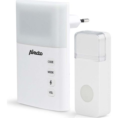 Timbre inalambrico con luz intermitente blanco