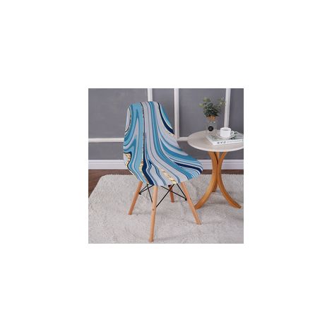TAISHENGDA-Lot de 2 housses de chaise extensibles motif coquillage, housse de chaise moderne imprimée antidérapante et anti-poussière
