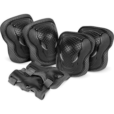 Ensemble de protections pour enfants (patins à roulettes, skateboards, etc.) : coudières, genouillères, protège-poignets. (1/5)