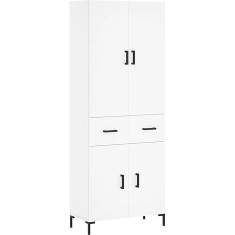 Aparador cómoda mueble de almacenaje organizador cocina salón salón alto 695 x 34 x 180 cm madera de ingeniería blanco 020032583