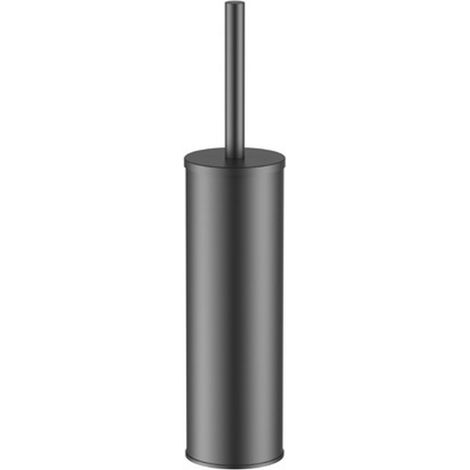 Portascopino WC design cilindrico in acciaio inox finitura PVD gun metal KAM730GM kamalu