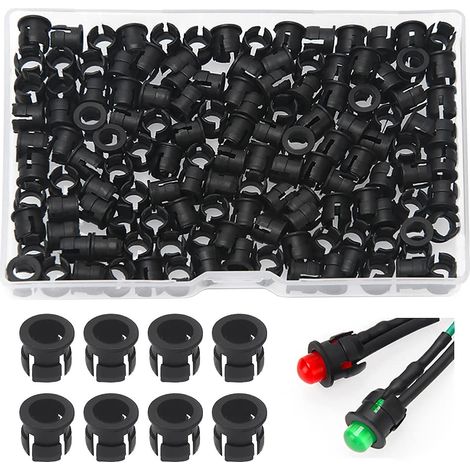 150 Pièces 5mm Support de Diode LED, Douilles Lampe LED en Plastique Noir, LED Encastrable Clip de Montage Support, Support de Diode de Douille de Lampe en Plastique (1/5)