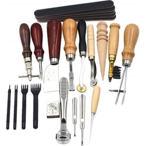 19-teiliges DIY-Lederbearbeitungs-Handnähwerkzeugset, Ahle für die Lederverarbeitung (1/4)