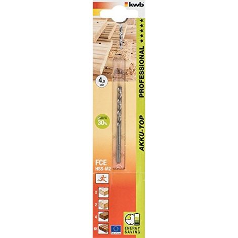 KWB 511904 Broca para madera 4 mm HSS-M2 75 mm