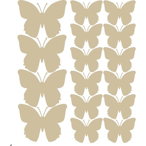 Wandaufkleber Schmetterlinge, 32 Stück, beige glänzend (1/2)