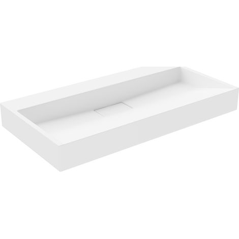 Mexen Ava lavabo de comptoir en conglomérat sans trou 90 x 46 cm, Blanc - 23019000 (1/5)