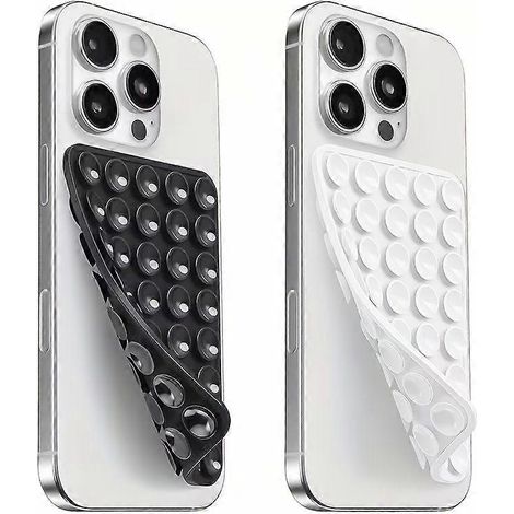 Support de téléphone à ventouse en silicone double face (noir et blanc), support portable antidérapant pour smartphones, angle réglable pour le maquillage, le fitness, le yoga et les marathons de séri (1/5)