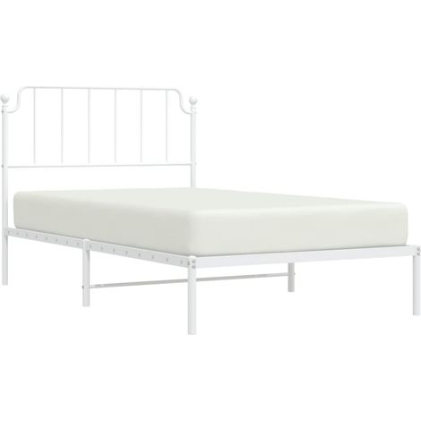 vidaXL Giroletto con Testiera Metallo Bianco 107x203 cm (1/4)