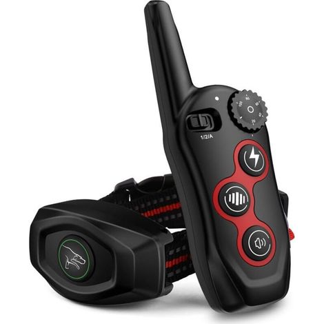Collier anti-aboiement 2 en 1 avec télécommande - Collier étanche et antichoc, 3 modes d'entraînement, bip, vibration, plage de vibrations 400 m, (1/4)