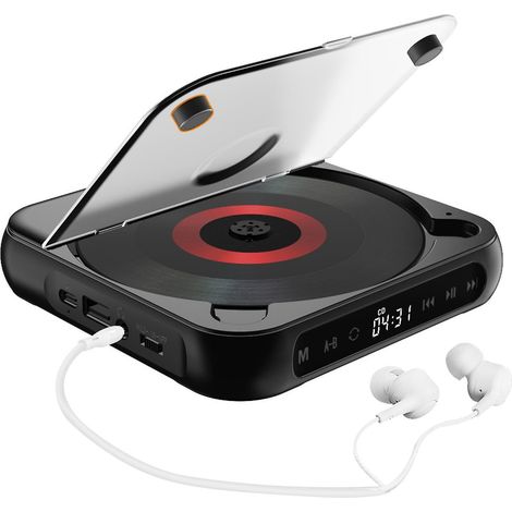 BT5.1 CD-Player, tragbarer Musikplayer, FM-Radio, Desktop-CD-Player mit Staubschutzhülle, LED-Anzeige 6