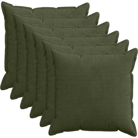 Funda de almohada 6 uds. HOUTEN Verde 80 x 80 cm pana vidaXL