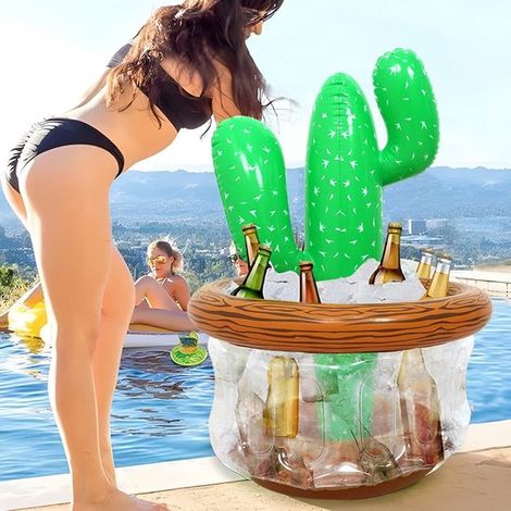 Nevera hinchable con forma de palmera (66x58cm) – Nevera tropical para bebidas, perfecta para fiestas de verano, barbacoas y la playa. (1/5)