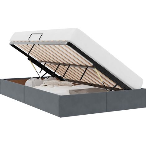 Maison Exclusive - Letto ottomano Grigio Scuro 120 x 200 cm Velluto