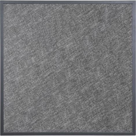 Plateau de table extérieur carré en verre trempé noir brossé bord gris 700 mm - BOLERO (1/5)
