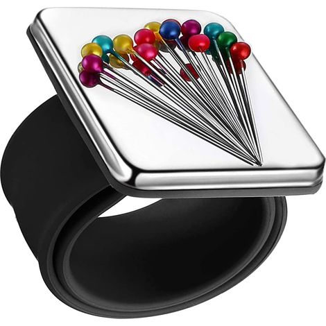Magnetic wrist strap,Porte Epingle Magnetique Couture bracelet à broches magnétiques,Coussin magnétique à épingles à Coudre,Porte-épingles magnétique avec bracelet pour bricolage couture de broderie (1/5)