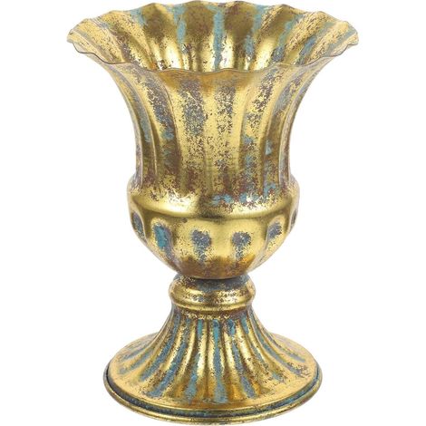 Vase Vintage und Fleurs in Métal, Doré Vase Decoratif in Fer Vintage Arrangement De Fleurs Pot De Table Decor Artificiels im Topf (1/5)
