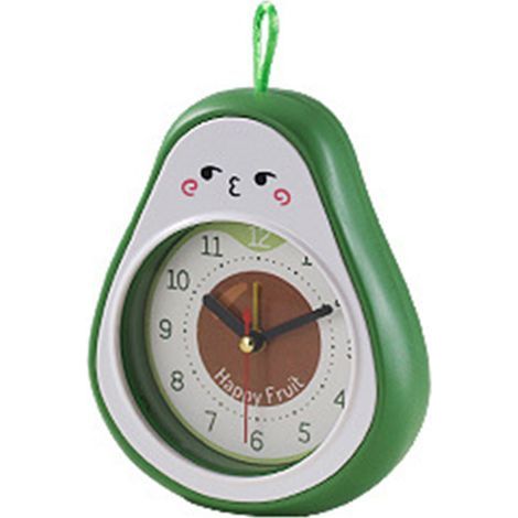 Cartoon fruit-shaped alarm clock, children's alarm clock, decorative ornaments, gift for children, gift for students, avocado (1/5)