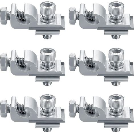 Kit de montage standard de 6 clips de mise à la terre pour panneaux solaires, supports de montage, bornes de mise à la terre et fixations pour panneaux solaires