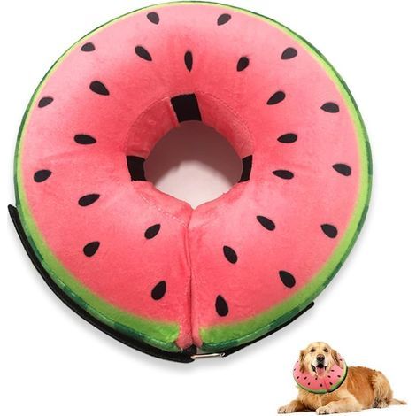 Collerette Gonflable Chien,Collerette Chien Anti Lechage Souple,Collier Protection Chiens Avec Réglable Snap,Collier de Récupération pour Chiens,Colerette Lune Réglable,Boudin Gonflable Chat -XL