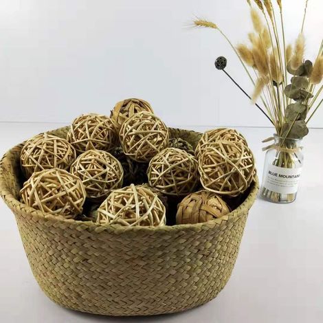 Balls Pour Animaux - Boules Roulantes En Herbe De Mer Naturelle Pour Lapins Cochons D Inde Chinchillas 7 Cm 8 Pièces (1/5)