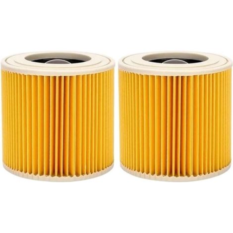 Lot de 2 filtres à cartouche pour Kärcher WD3 Premium, WD2, WD3, WD3P, MV2, MV3 - Filtre WD3 - Filtre de rechange pour aspirateur Kärcher 6.414-552.0/64145520 (1/4)