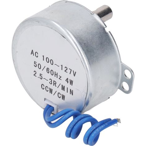 Moteur synchrone 2,5-3 tr/min, rotation antihoraire/horaire, faible consommation, moteur de plateau tournant à torsion élevée, 100-127 V CA (1/5)