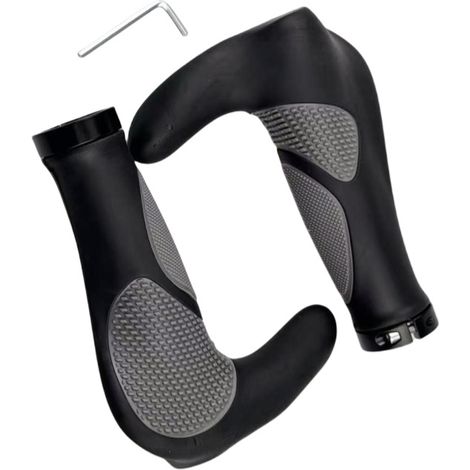 Poignées de guidon ergonomiques en caoutchouc avec embouts de guidon pour VTT (1/4)