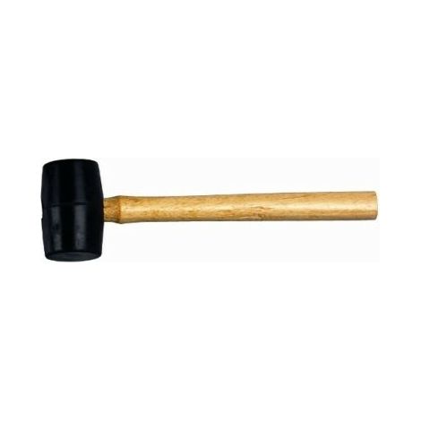 MAZZUOLA IN GOMMA NERA CON MANICO LEGNO GR.340 D.50 (21085)