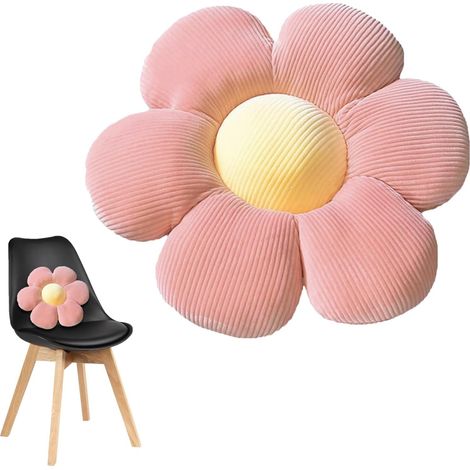 Coussin Fleur 40x40 cm Rose Jaune, Coussin Décoratif Canapé (1/5)