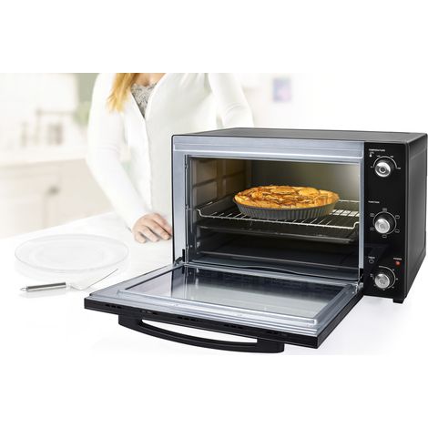 Mini Backofen 55 Liter, Timer, Grill, Heißluft Ober & Unterhitze - 2000 Watt