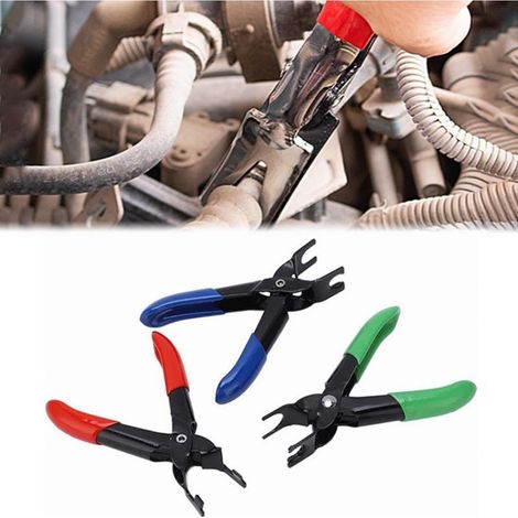 Lot de 3 pinces de déconnexion de conduite de carburant – Poignées antidérapantes – Acier au chrome-molybdène – Outil universel pour voiture à essence (1/5)