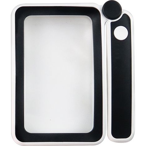 Magnifying glass with light, rechargeable 4X magnifier for reading, foldable and portable for visually impaired elderly people.