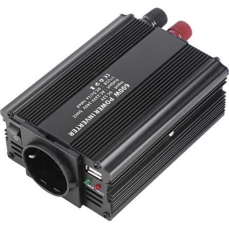 [Camping-Wechselrichter] 12V 600W Sinus-Wechselrichter mit Solarpanel für Wohnwagen – Material: Aluminiumlegierung, Abmessungen: 130x95x55mm (1/5)